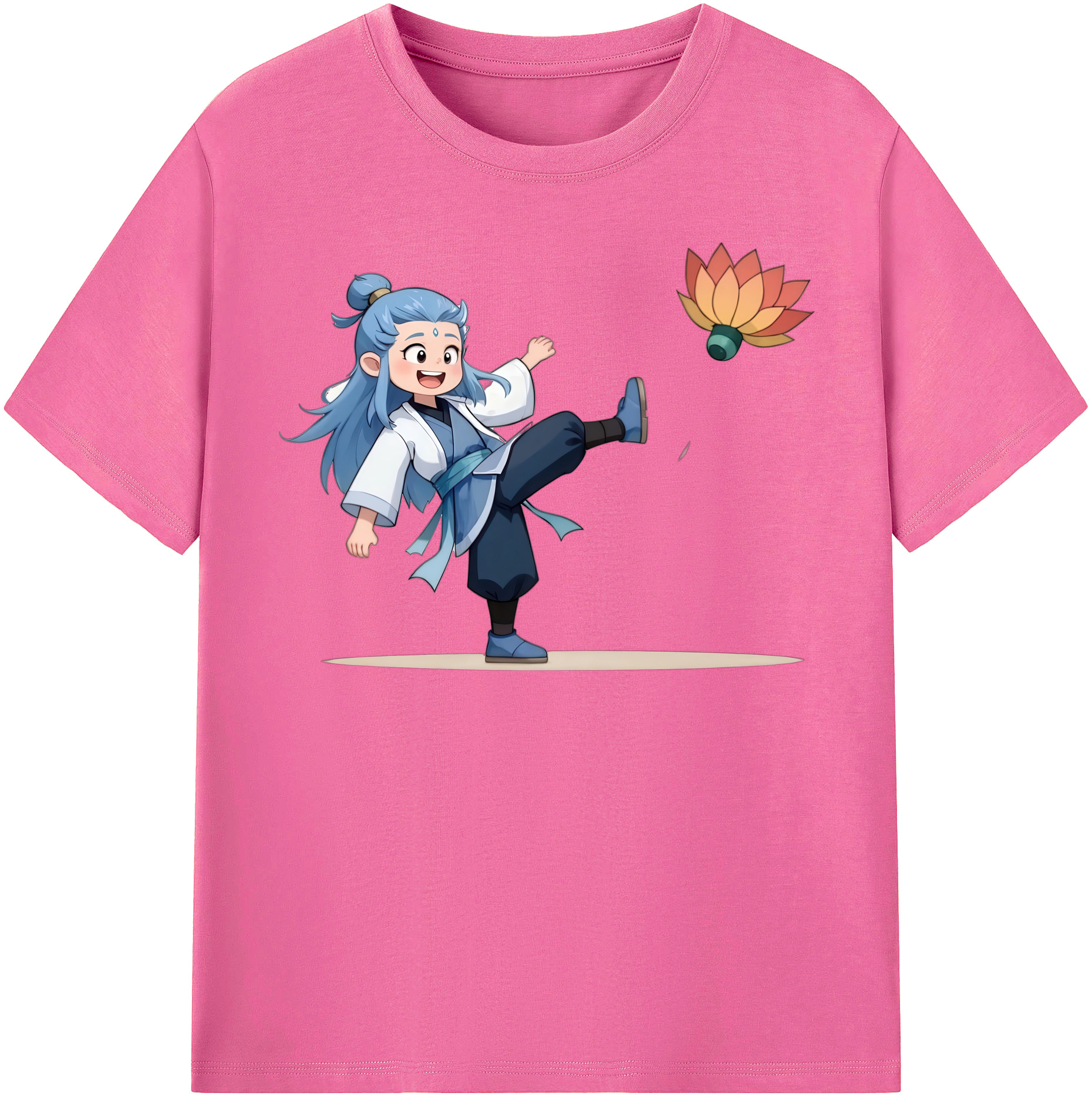 （画像用） Ne Zha 2 ナタ 魔童の大暴れ レディースカジュアルプリントTシャツ（綿100％）